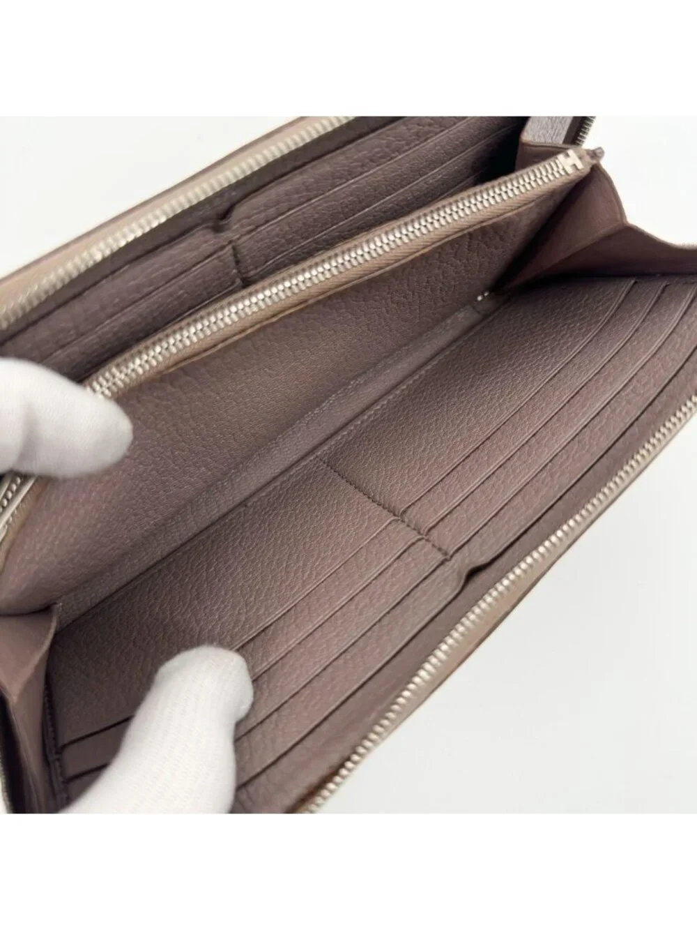 Hermes Azap Long All Leather Zip Around Wallet